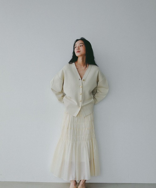 A part by（アパートバイ）の「スポンディッシュVカーディガン（カーディガン/ボレロ・レディース・ベージュ/ネイビー/グリーン系その他2/アイボリー/ブラック系その他2/ライトイエロー・FREE）」の10枚目の写真