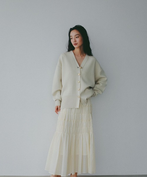 A part by（アパートバイ）の「スポンディッシュVカーディガン（カーディガン/ボレロ・レディース・ベージュ/ネイビー/グリーン系その他2/アイボリー/ブラック系その他2/ライトイエロー・FREE）」の9枚目の写真