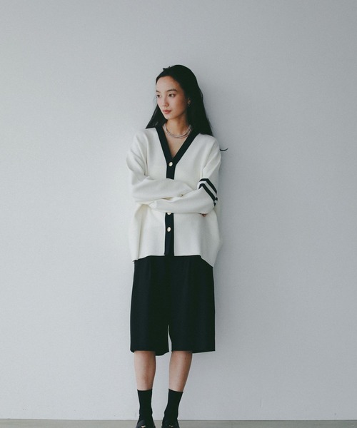 A part by（アパートバイ）の「スポンディッシュVカーディガン（カーディガン/ボレロ・レディース・ベージュ/ネイビー/グリーン系その他2/アイボリー/ブラック系その他2/ライトイエロー・FREE）」の13枚目の写真