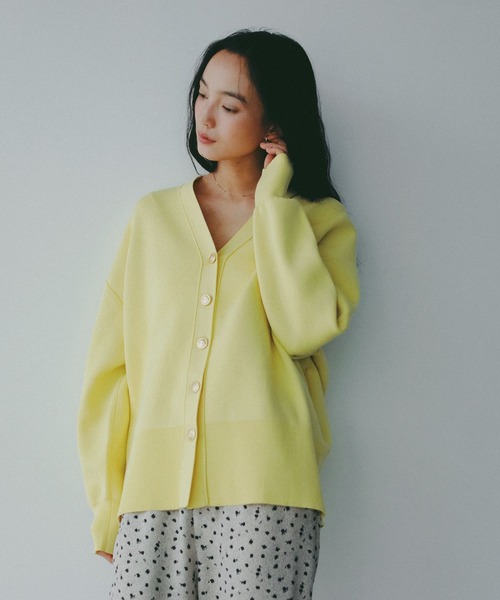 A part by（アパートバイ）の「スポンディッシュVカーディガン（カーディガン/ボレロ・レディース・ベージュ/ネイビー/グリーン系その他2/アイボリー/ブラック系その他2/ライトイエロー・FREE）」の18枚目の写真