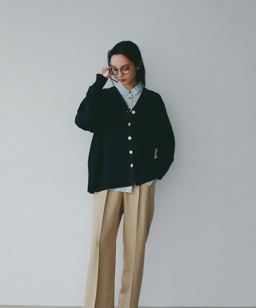 A part by（アパートバイ）の「スポンディッシュVカーディガン（カーディガン/ボレロ・レディース・ベージュ/ネイビー/グリーン系その他2/アイボリー/ブラック系その他2/ライトイエロー・FREE）」の14枚目の写真