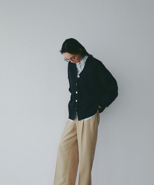 A part by（アパートバイ）の「スポンディッシュVカーディガン（カーディガン/ボレロ・レディース・ベージュ/ネイビー/グリーン系その他2/アイボリー/ブラック系その他2/ライトイエロー・FREE）」の17枚目の写真