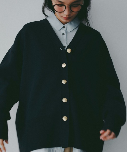 A part by（アパートバイ）の「スポンディッシュVカーディガン（カーディガン/ボレロ・レディース・ベージュ/ネイビー/グリーン系その他2/アイボリー/ブラック系その他2/ライトイエロー・FREE）」の20枚目の写真