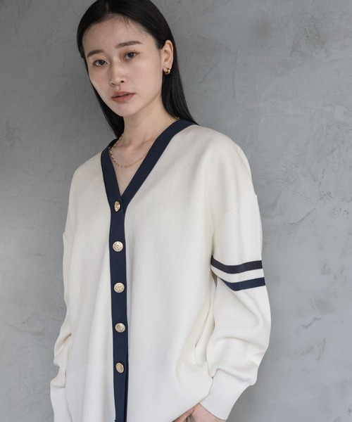 A part by（アパートバイ）の「スポンディッシュVカーディガン（カーディガン/ボレロ・レディース・ベージュ/ネイビー/グリーン系その他2/アイボリー/ブラック系その他2/ライトイエロー・FREE）」の22枚目の写真