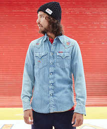 HYSTERIC GLAMOUR | JUPITER刺繍USED加工 デニム長袖ウエスタンSH(シャツ/ブラウス)