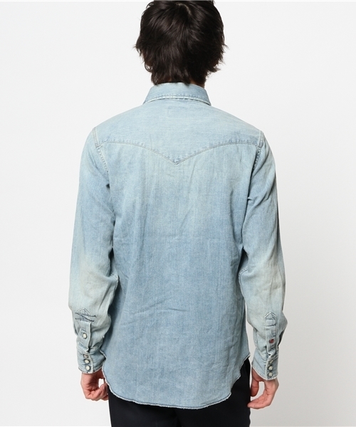 HYSTERIC GLAMOUR（ヒステリックグラマー）の「JUPITER刺繍USED加工 デニム長袖ウエスタンSH（シャツ/ブラウス・メンズ・インディゴブルー・MEDIUM/SMALL/LARGE）」の3枚目の写真