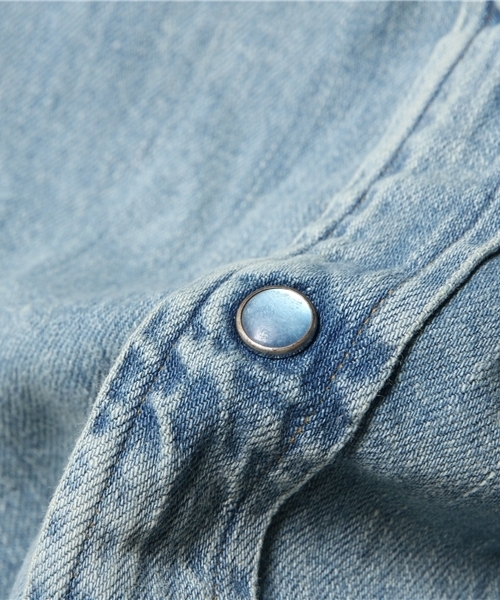 HYSTERIC GLAMOUR（ヒステリックグラマー）の「JUPITER刺繍USED加工 デニム長袖ウエスタンSH（シャツ/ブラウス・メンズ・インディゴブルー・MEDIUM/SMALL/LARGE）」の9枚目の写真