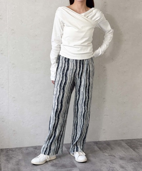 Per sist ence(パーシエンス)の「ニュアンスストライププリーツストレートパンツ(その他パンツ・レディース・ブラック/ブラウン・FREE)」の12枚目の写真