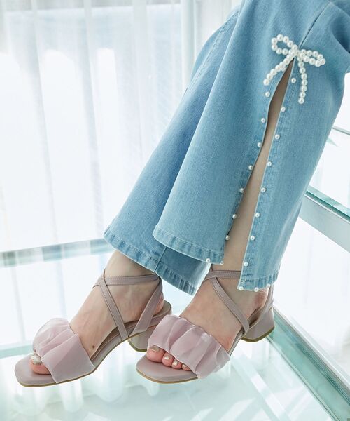 MAJESTIC LEGON（マジェスティックレゴン）の「浴衣にも♪【お気に入り15,000件超/高レビュー★★★★★】シアーギャザーサンダル（サンダル・レディース・ブラック系その他2/アイボリー/オフホワイト/ベージュ/ブラック/チャコールグレー/ピンク・SMALL/LARGE/MEDIUM/XXL/X-LARGE）」の10枚目の写真