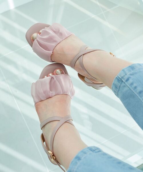 MAJESTIC LEGON（マジェスティックレゴン）の「浴衣にも♪【お気に入り15,000件超/高レビュー★★★★★】シアーギャザーサンダル（サンダル・レディース・ブラック系その他2/アイボリー/オフホワイト/ベージュ/ブラック/チャコールグレー/ピンク・SMALL/LARGE/MEDIUM/XXL/X-LARGE）」の11枚目の写真