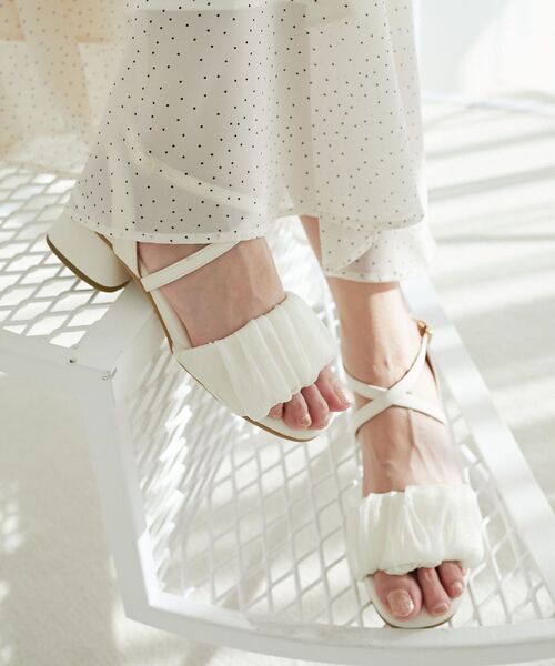 MAJESTIC LEGON（マジェスティックレゴン）の「浴衣にも♪【お気に入り15,000件超/高レビュー★★★★★】シアーギャザーサンダル（サンダル・レディース・ブラック系その他2/アイボリー/オフホワイト/ベージュ/ブラック/チャコールグレー/ピンク・SMALL/LARGE/MEDIUM/XXL/X-LARGE）」の18枚目の写真