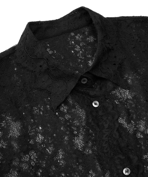 JNBY（ジェーエヌビーワイ）の「Sheer Lace Shirt / シアーレースシャツ（シャツ/ブラウス・レディース・ブラック・36/38/40）」の9枚目の写真