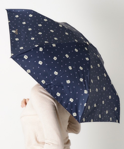 【極美品✨】トリーバーチ　折り畳み傘　水玉　ブランドロゴ　ネイビー　コンパクト 極美品✨】トリーバーチ折り畳み傘水玉ブランドロゴネイビー