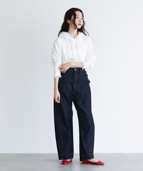 somari imagination(ソマリ イマジネーション)の「『チュールフードカットソー』(Tシャツ/カットソー・レディース・ブラック/オフホワイト・1/2)」の10枚目の写真