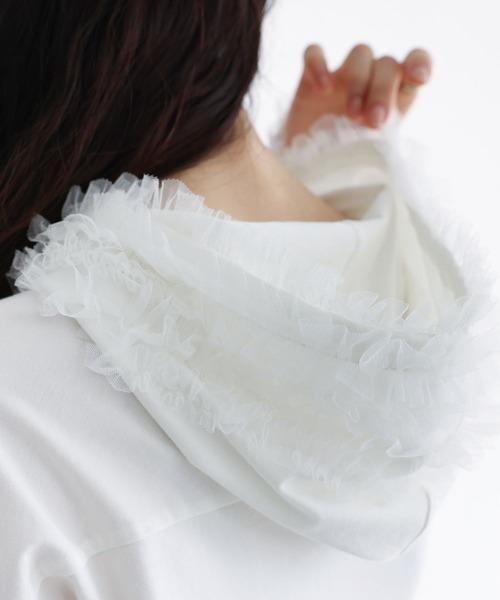 somari imagination(ソマリ イマジネーション)の「『チュールフードカットソー』(Tシャツ/カットソー・レディース・ブラック/オフホワイト・1/2)」の11枚目の写真