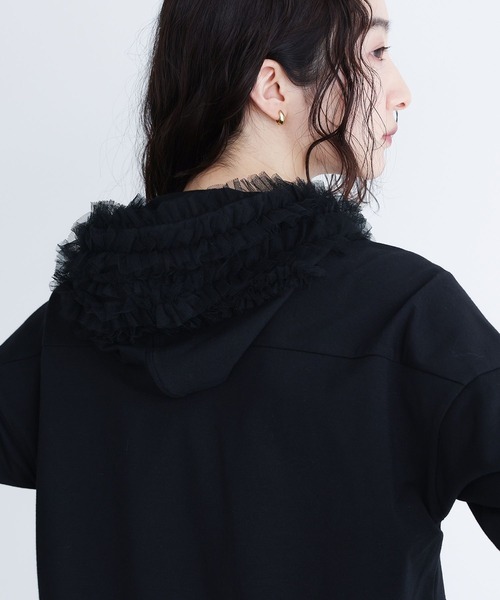 somari imagination(ソマリ イマジネーション)の「『チュールフードカットソー』(Tシャツ/カットソー・レディース・ブラック/オフホワイト・1/2)」の16枚目の写真