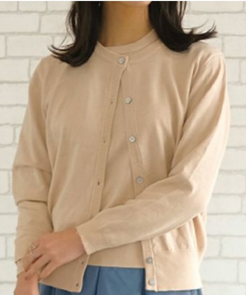 aquagarage（アクアガレージ）の「長袖ニットアンサンブル2点セット（カーディガン/ボレロ・レディース・イエロー/ベージュ/レンガ/グリーン/レッド/ライトグレー/グレイッシュベージュ/ライトピンク/ブラック/オフホワイト・L/M）」の4枚目の写真