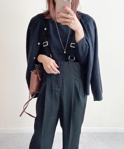 aquagarage（アクアガレージ）の「長袖ニットアンサンブル2点セット（カーディガン/ボレロ・レディース・イエロー/ベージュ/レンガ/グリーン/レッド/ライトグレー/グレイッシュベージュ/ライトピンク/ブラック/オフホワイト・L/M）」の12枚目の写真