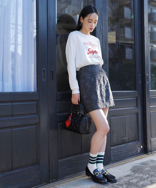 VIS（ビス）の「プリントアソートロンT（Tシャツ/カットソー・レディース・ライトグレー/ホワイト/ホワイト系その他・FREE）」の5枚目の写真