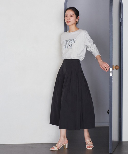 スーパービューティー♡新作トルソープリント 袖レース使いロングTシャツ ＆プリントロングスリーブTシャツ＜スモーキーピンク＞(S