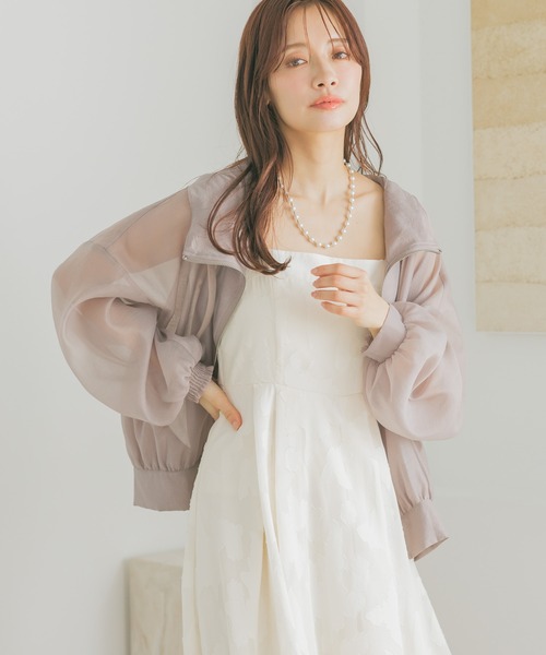 mysty woman（ミスティウーマン）の「シアージップブルゾン  286626（ブルゾン・レディース・ブラック/モカ/アイボリー・FREE）」の3枚目の写真