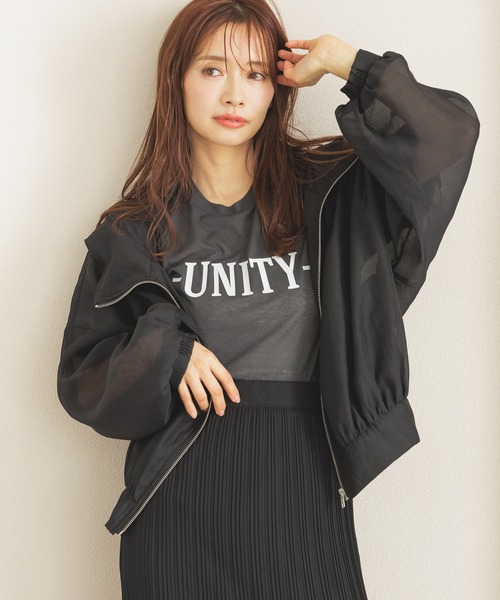 mysty woman（ミスティウーマン）の「シアージップブルゾン  286626（ブルゾン・レディース・ブラック/モカ/アイボリー・FREE）」の10枚目の写真