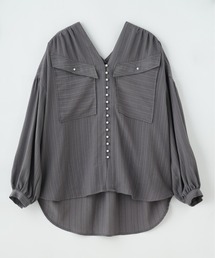 ROSE BUD | (GENE HEAVENS)COTTON PEARL BUTTON V NECKＳHIRT(シャツ/ブラウス)