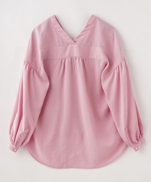 セール】(GENE HEAVENS)COTTON PEARL BUTTON V NECKSHIRT