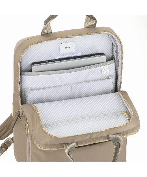 ace.(エース)の「【ace. GENE/エースジーン】 フィッテム ビジネスリュック 17L(20L) レディースビジネス A4(バックパック/リュック・レディース・ブラック/ベージュ/チャコール/ネイビー・FREE)」の16枚目の写真