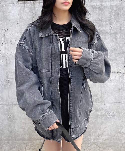 INGNI（イング）の「BIGデニムジップジャケット（デニムジャケット・レディース・ブルー系1/ブルー系その他/ブラック系その他3・M）」の5枚目の写真