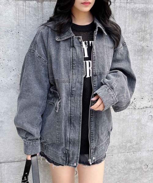 INGNI（イング）の「BIGデニムジップジャケット（デニムジャケット・レディース・ブルー系1/ブルー系その他/ブラック系その他3・M）」の6枚目の写真