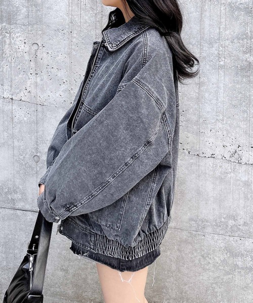 INGNI（イング）の「BIGデニムジップジャケット（デニムジャケット・レディース・ブルー系1/ブルー系その他/ブラック系その他3・M）」の7枚目の写真