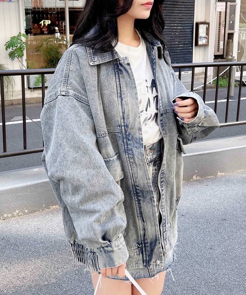 INGNI（イング）の「BIGデニムジップジャケット（デニムジャケット・レディース・ブルー系1/ブルー系その他/ブラック系その他3・M）」の11枚目の写真