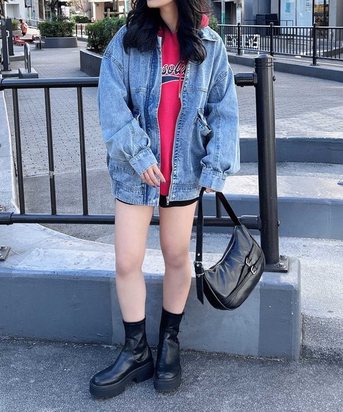 INGNI（イング）の「BIGデニムジップジャケット（デニムジャケット・レディース・ブルー系1/ブルー系その他/ブラック系その他3・M）」の21枚目の写真