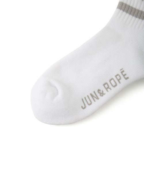 JUN&ROPE'(ジュンアンドロペ)の「ライン使いミディ丈ソックス(ソックス/靴下・レディース・ネイビー/ピンク/グレー・FREE)」の6枚目の写真