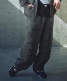 mp13326-pigment dyeing damage wide pants ワイドパンツ