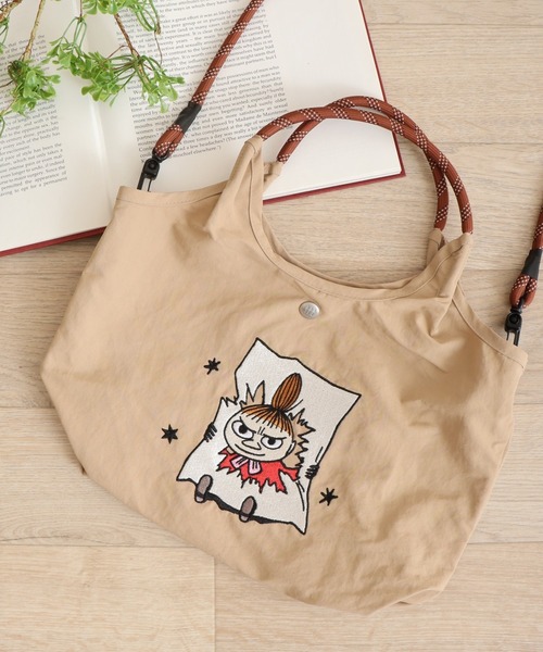 MOOMIN 刺繍デザインナイロン2WAYハンドバッグ（ハンドバッグ