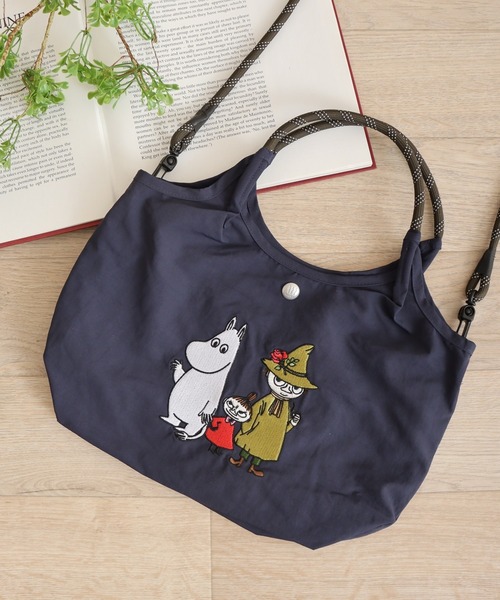 セール】MOOMIN 刺繍デザインナイロン2WAYハンドバッグ