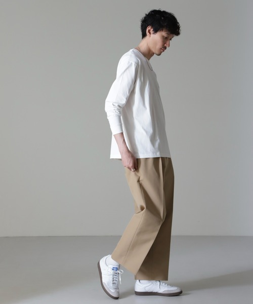NANO universe（ナノユニバース）の「コットンダブルクロステーパークロップドパンツ（その他パンツ・メンズ・ベージュ/ネイビー・L/S/M）」の4枚目の写真
