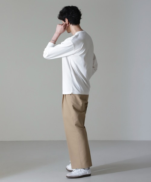 NANO universe（ナノユニバース）の「コットンダブルクロステーパークロップドパンツ（その他パンツ・メンズ・ベージュ/ネイビー・L/S/M）」の5枚目の写真