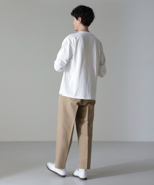 NANO universe（ナノユニバース）の「コットンダブルクロステーパークロップドパンツ（その他パンツ・メンズ・ベージュ/ネイビー・L/S/M）」の6枚目の写真