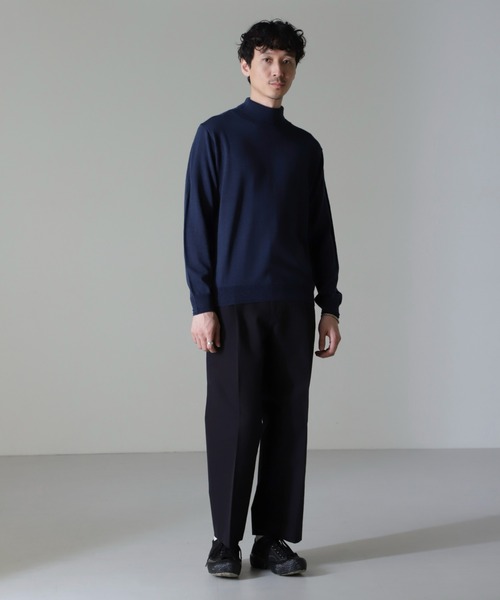 NANO universe（ナノユニバース）の「コットンダブルクロステーパークロップドパンツ（その他パンツ・メンズ・ベージュ/ネイビー・L/S/M）」の9枚目の写真