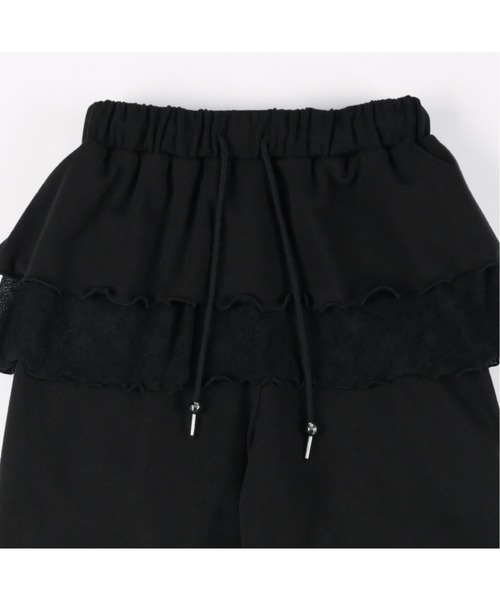 セール】【FANCY CLUB】FRILL LACE BUTTON SWEATPANTS