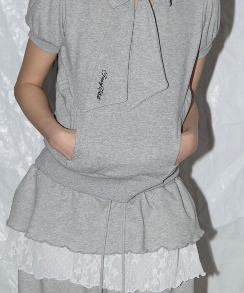 FANCY CLUB(ファンシークラブ)の「【FANCY CLUB】FRILL LACE BUTTON SWEATPANTS / 【ファンシークラブ】フリルレースレイヤードボタンスウェットパンツ(スウェットパンツ・レディース・杢グレー/ブラック・ONE SIZE)」の21枚目の写真