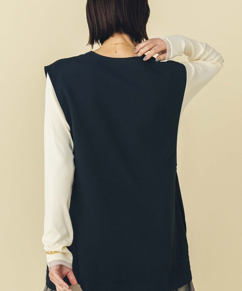 Gready Brilliant(グレディブリリアン)の「チュールクルーネックリブカットソー(Tシャツ/カットソー・レディース・トップグレー/アイボリー・FREE)」の21枚目の写真