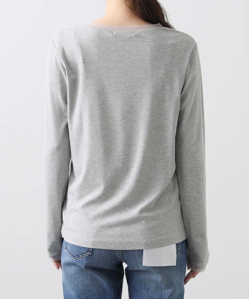 Gready Brilliant(グレディブリリアン)の「チュールクルーネックリブカットソー(Tシャツ/カットソー・レディース・トップグレー/アイボリー・FREE)」の9枚目の写真