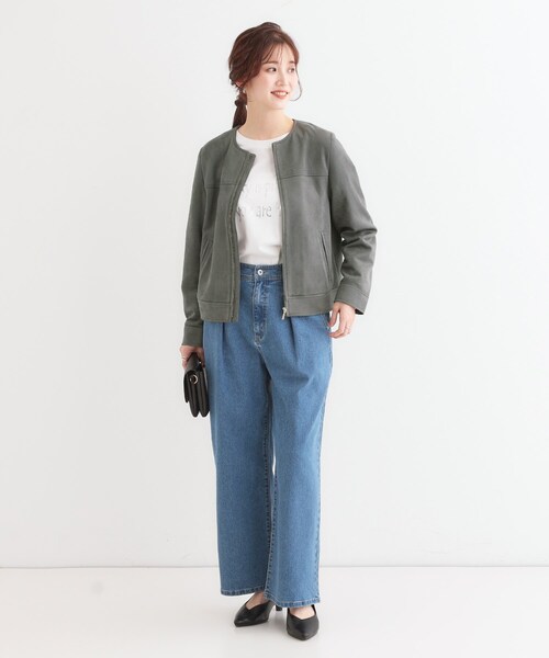 DRESKIP(ドレスキップ)の「【S-LL】大人上品な やわらかスエード調ブルゾン(ブルゾン・レディース・アイボリー/チャコールグレー/ナチュラル・01/02/03/04)」の19枚目の写真