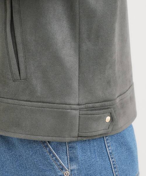 DRESKIP(ドレスキップ)の「【S-LL】大人上品な やわらかスエード調ブルゾン(ブルゾン・レディース・アイボリー/チャコールグレー/ナチュラル・01/02/03/04)」の7枚目の写真