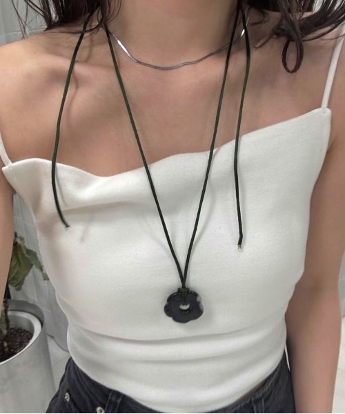 Ameri（アメリ）の「HAND CRAFT GLASS FLOWER NECKLACE（ネックレス・レディース・カーキ/ブラック/クリア/レッド・FREE）」の14枚目の写真