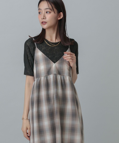 GLOBAL WORK（グローバルワーク）の「MATINEE LINE/チェックキャミチュニック/327167（キャミソール・レディース・ブラウン系その他/イエロー系その他/ブラック系その他・MEDIUM/LARGE）」の3枚目の写真